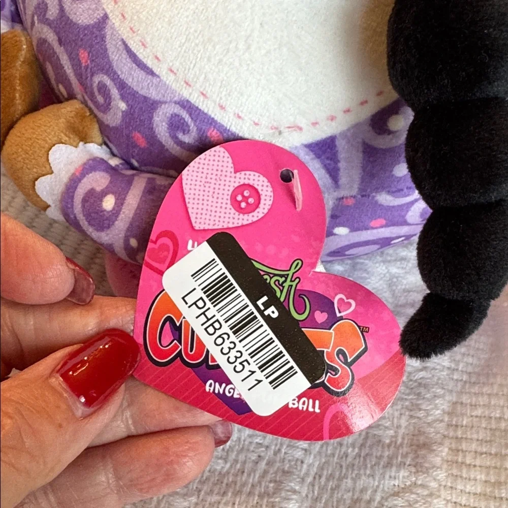 Cuddles The plush orange kitty Ball and Adorable Plush Purple Angel Girl Ball